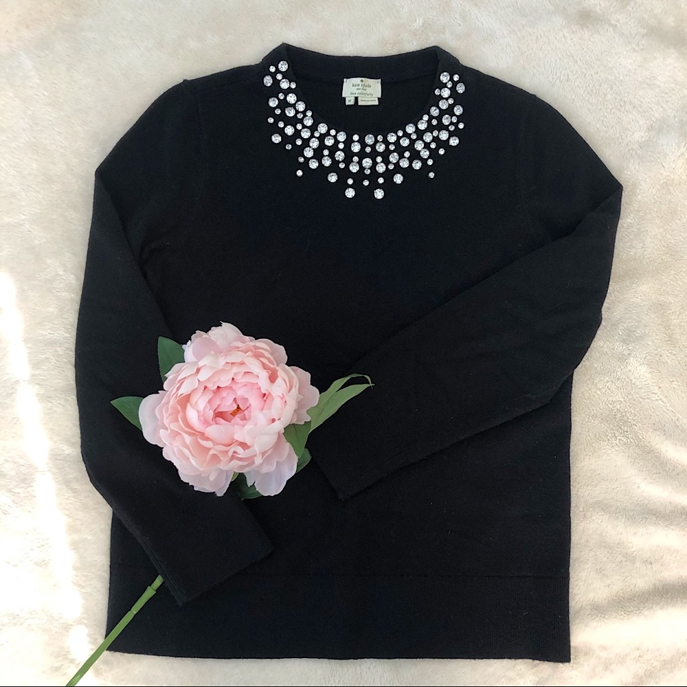 Kate Spade jeweled black sweater